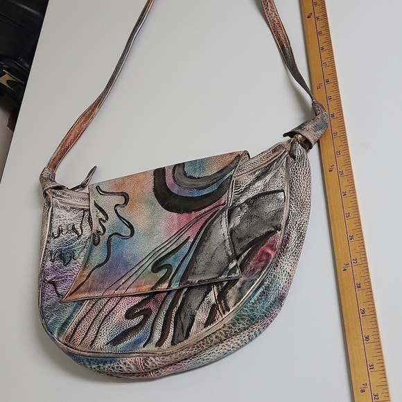 ♡♤Hostpick ♡♤Vintage SMDC Hand painted genuine Leather  CROSSBODY BAG - Picture 11 of 13